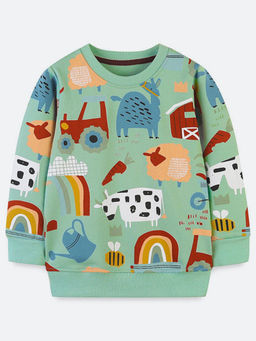 Oh Rare - Boys Green Round Neck Bottoming Sweatshirt