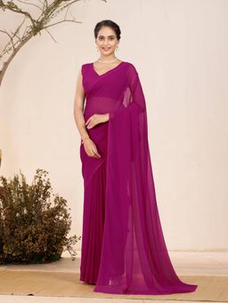 Garden VARELI - Magenta Abstract Georgette Saree with Unstitched Blouse