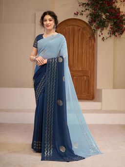 Garden VARELI - Embellished Polyester Saree with Unstitched Blouse