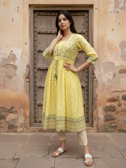 Rangita - Women Yellow Anarkali Kurta