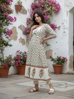 Rangita - Women Off White Flared Kurta