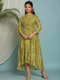 Rangita - Women Green Asymmetrical Kurta