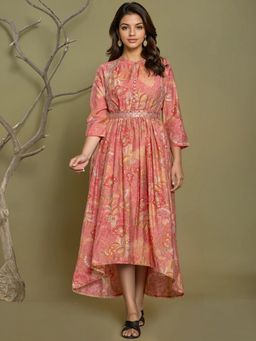 Rangita - Women Pink Asymmetrical Kurta