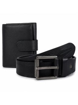 Cimoni - Latest Men's Leather Belt With Wallet-Black