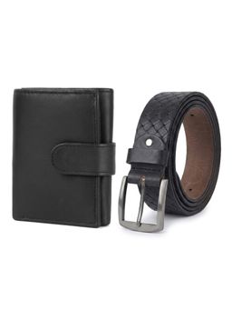 Cimoni - Latest Men's Leather Belt With Wallet-Black