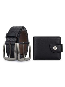 Cimoni - Latest Men's Leather Belt With Wallet-Black