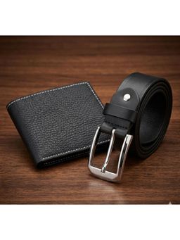 Cimoni - Latest Men's Leather Belt With Wallet-Black