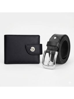 Cimoni - Latest Men's Leather Belt With Wallet-Black