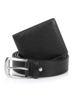 Cimoni - Latest Men's Leather Belt With Wallet-Black