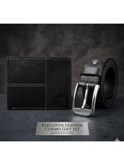 Cimoni - Latest Men's Leather Belt With Wallet-Black