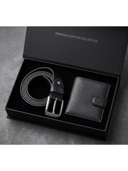 Cimoni - Latest Men's Leather Belt With Wallet-Black