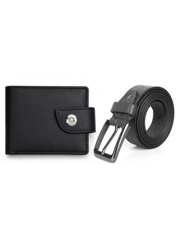 Cimoni - Latest Men's Leather Belt With Wallet-Black