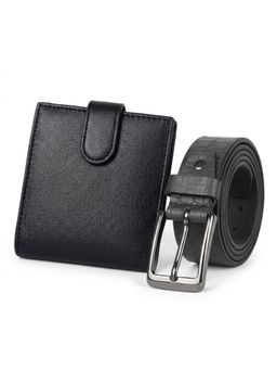 Cimoni - Latest Men's Leather Belt With Wallet-Black