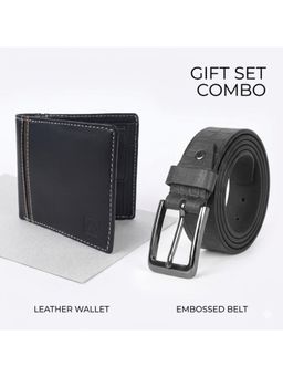 Cimoni - Latest Men's Leather Belt With Wallet-Black