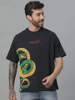 Free Authority - Dragon Ball Z Printed Loose Fit Grey Cotton Men T-Shirt