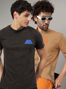 Free Authority - Star Wars Printed Regular Fit Multicolor Cotton Men T-Shirt (Pack of 2)