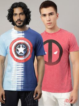 Free Authority - Avengers Printed Regular Fit Multicolor Cotton Men T-Shirt (Pack of 2)