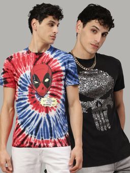 Free Authority - Avengers Printed Regular Fit Multicolor Cotton Men T-Shirt (Pack of 2)