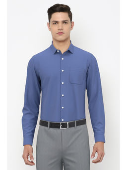 Peter England - Men Blue Full Sleeves Formal Shirt