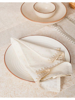 Fabindia - Beige Cotton Printed Onam Napkins (Pack of 6)