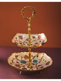 Fabindia - Multi-Color Brass Nira Platter