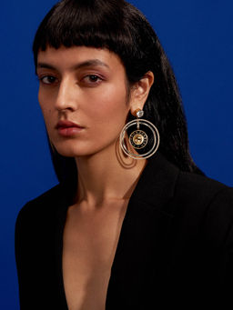 Aulerth - White & Black Numisma Annular Hoops Earrings by Shivan & Narresh