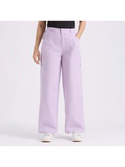 Pepe Jeans - Women Purple Mid Rise Cargo Pants