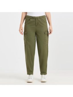 Pepe Jeans - Women Green Mid Rise Cargo Pants
