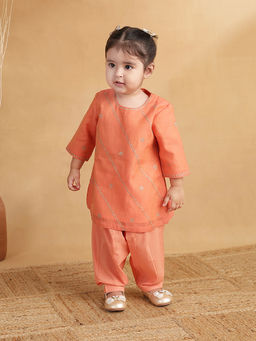 Fabindia - Coral Embroidered Regular Kurta & Salwar