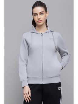 Reebok - Women's Branded Fleece Grey Jacket