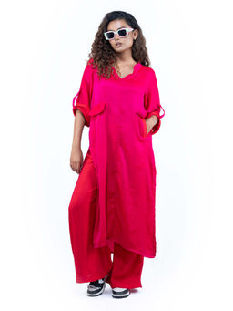 Sil-Sila - Do Not Give a Damn in Pink Co-Ord (Set of 2)