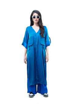 Sil-Sila - Do Not Give a Damn in Blue Co-Ord (Set of 2)