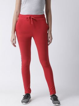 Club York - Women Red Solid Slim-fit Track Pants