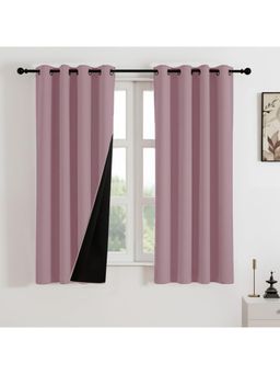 HOMEMONDE - Pink Thermal Insulated Blackout Curtains (Pack of 2)