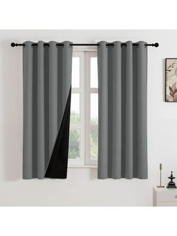 HOMEMONDE - Grey Thermal Insulated Blackout Curtains (Pack of 2)