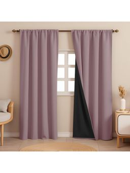 HOMEMONDE - Pink Thermal Insulated Blackout Curtains (Pack of 2)