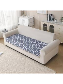 House of Quirk - Quilted Printed Anti Slip for Living Room Furniture Octa Grey 3 Seater Sofa Mat