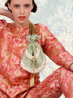 Odette - Green Embellished Batua