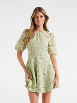 Forever New - Green Valentina Lace Mini Dress
