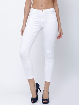 TOKYO TALKIES - Women White Super Skinny Fit Mid-Rise Clean Look Jeans