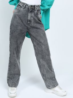 TOKYO TALKIES - Women Grey Straight Fit Light Fade Jeans