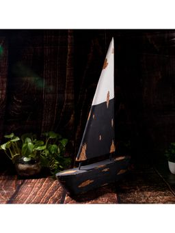 Gibox - Rustic Handmade Wooden Sail Boat Showpiece