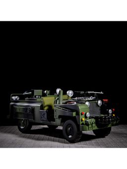 Gibox - Open Top Combat Green Army Jeep Decorative Miniature Model