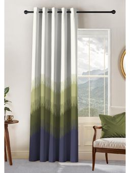 CASABLEU - Kivo Digital Printed Green Blackout Door Curtain