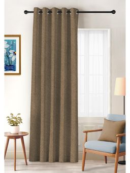 CASABLEU - Twillbone Digital Printed Coffee Blackout Door Curtain