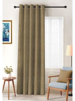 CASABLEU - Twillbone Digital Printed Dark Brown Blackout Door Curtain