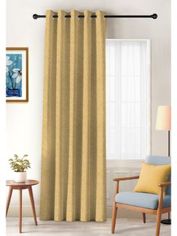 CASABLEU - Twillbone Digital Printed Mustard Blackout Door Curtain