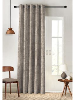 CASABLEU - Textura Digital Printed Brown Blackout Door Curtain