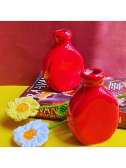 TheYUGO - Red Bottle Mini Vase Set (Pack of 2)