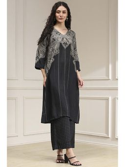 Biba - Women Black Printed Kurta with Palazzo